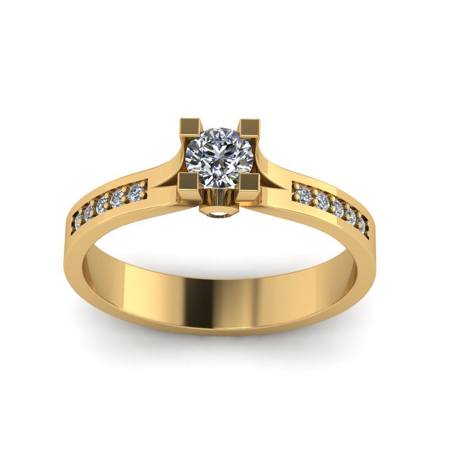 Перстень из красного золота  с бриллиантом (модель 02-1524.0.1110)