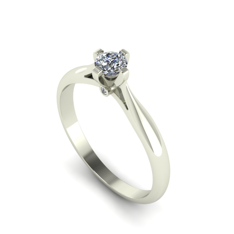 Перстень из белого золота  с бриллиантом (модель 02-1339.1.2110) - 3