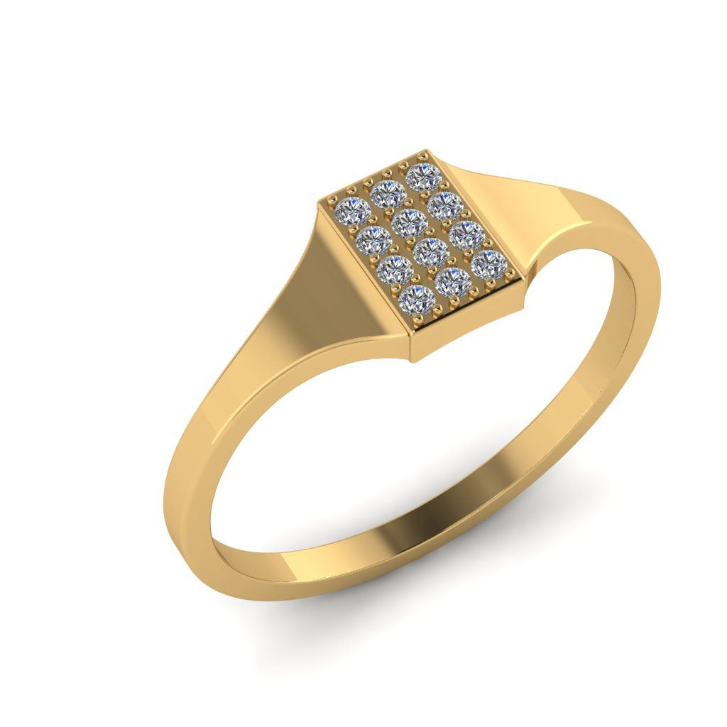 Перстень из красного золота  с цирконием (модель 02-2756.0.1401)
