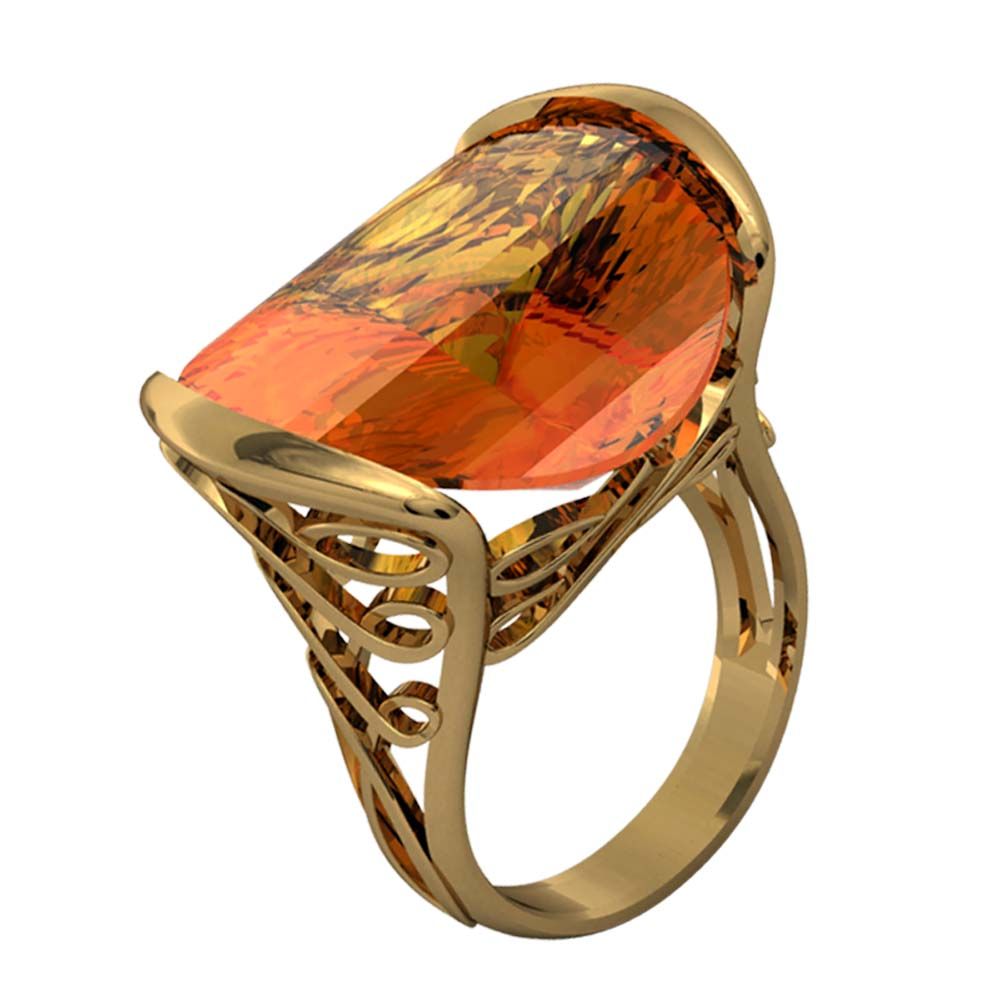 Перстень из красного золота  с цитрином (модель 02-1310.0.1270)