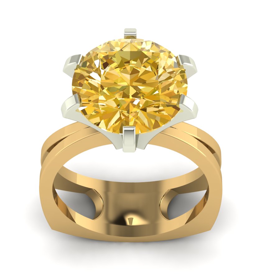 Перстень из красного+белого золота  с цитрином (модель 02-1322.1.4270) - 3
