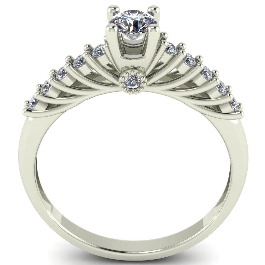 Перстень из белого золота  с бриллиантом (модель 02-1514.0.2110) - 1