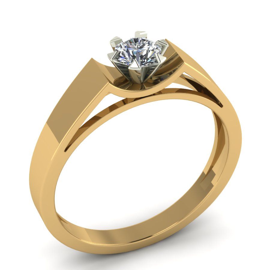 Перстень из красного+белого золота  с цирконием (модель 02-1616.0.4401)