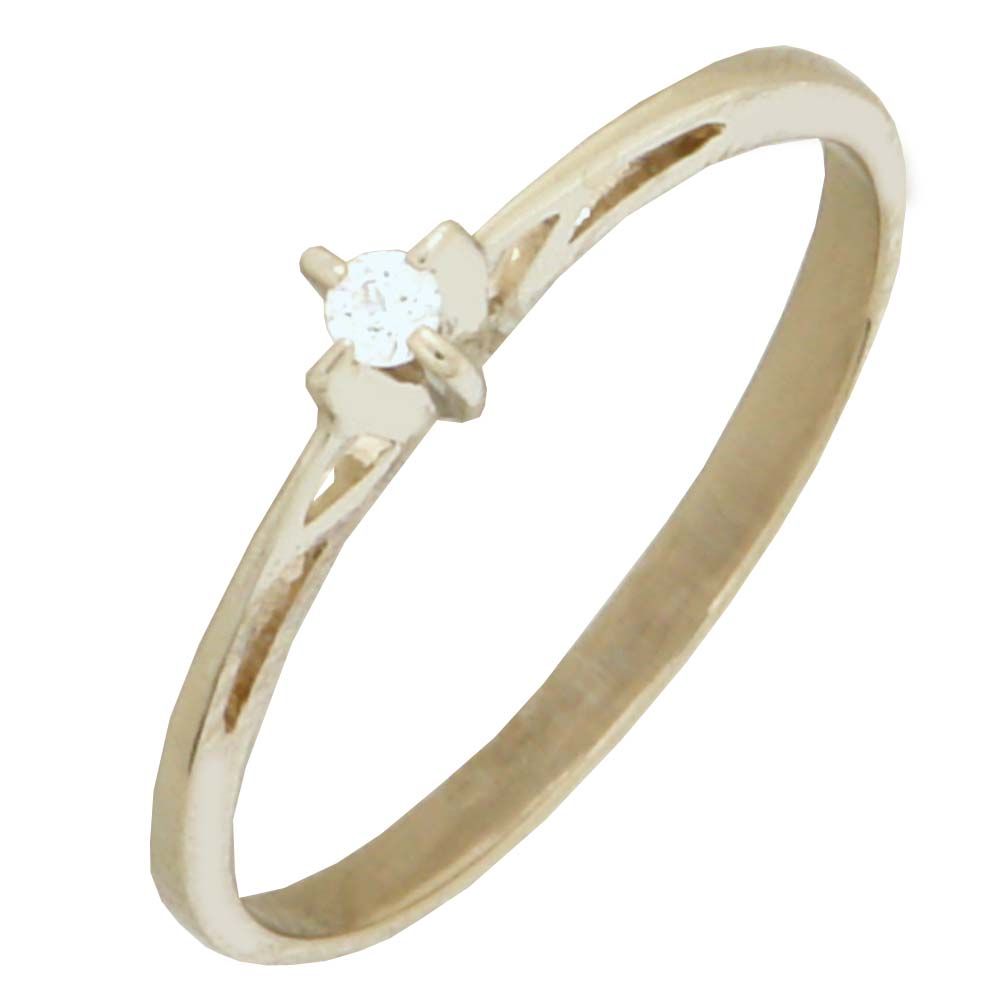 Перстень из белого золота  с бриллиантом (модель 02-0817.0.2110)
