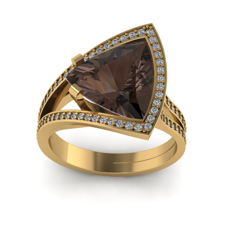 Перстень из красного золота  с дымчатым кварцем (модель 02-1728.0.1250) - 3
