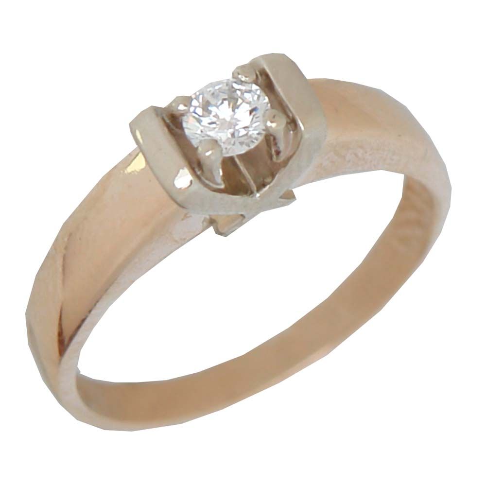 Перстень из белого золота  с бриллиантом (модель 02-0606.0.2110)