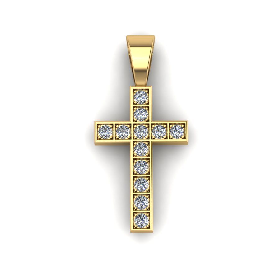Крестики из красного золота  с бриллиантом (модель 07-1564.0.1110)