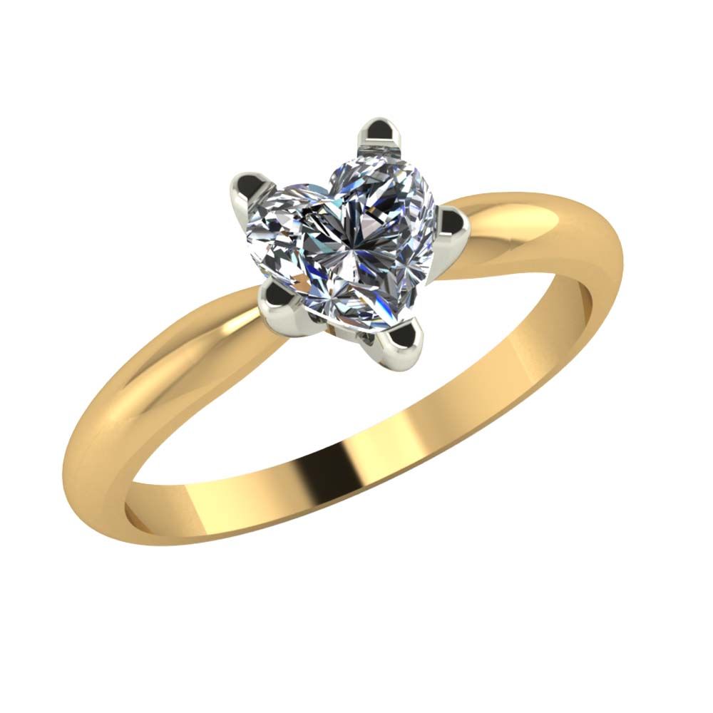 Перстень из красного+белого золота  с цирконием (модель 02-1352.0.4401)