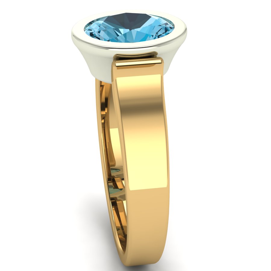 Перстень из красного+белого золота  с топазом (модель 02-1261.0.4220) - 2