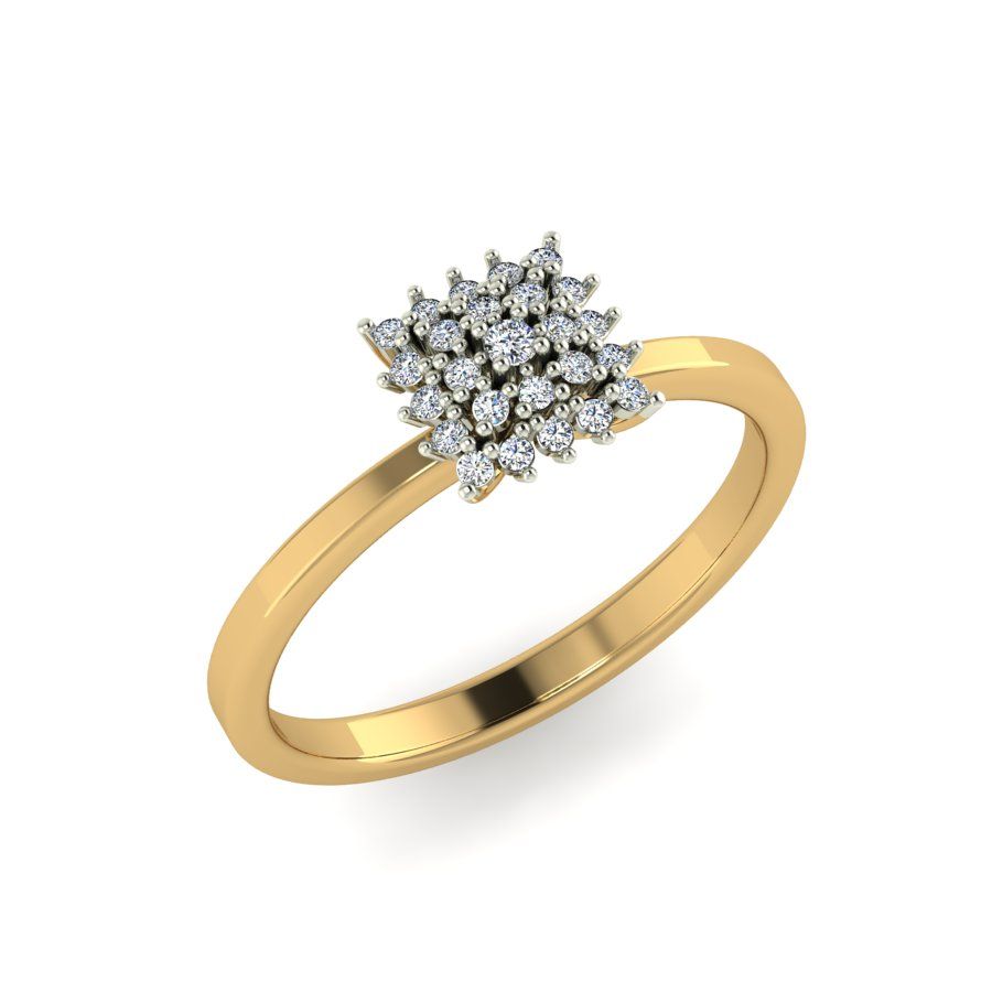 Перстень из красного+белого золота  с бриллиантом (модель 02-2160.0.4110)