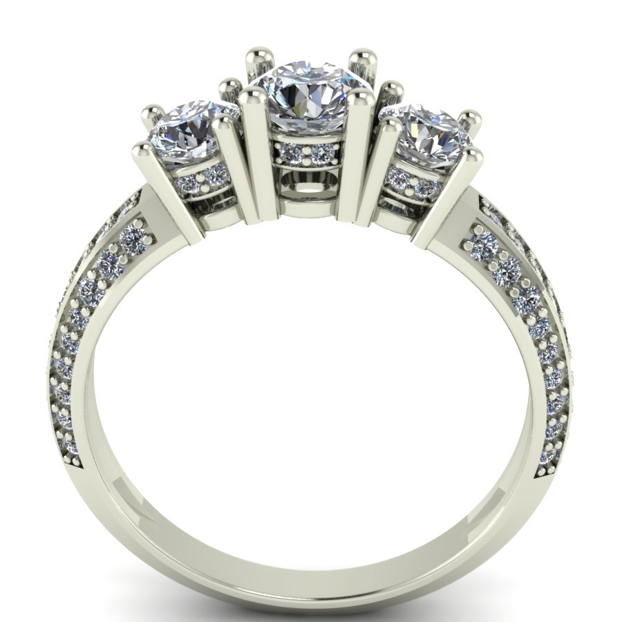 Перстень из белого золота  с цирконием (модель 02-1516.0.2401) - 2