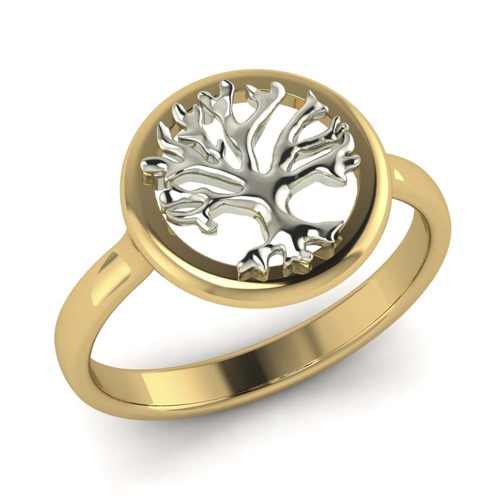 Перстень из красного+белого золота  (модель 02-2015.0.4000)