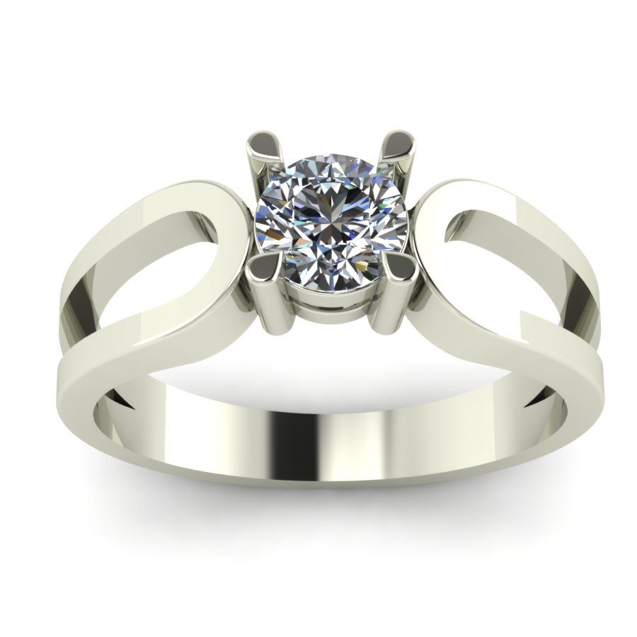 Перстень из белого золота  с бриллиантом (модель 02-1333.0.2110)