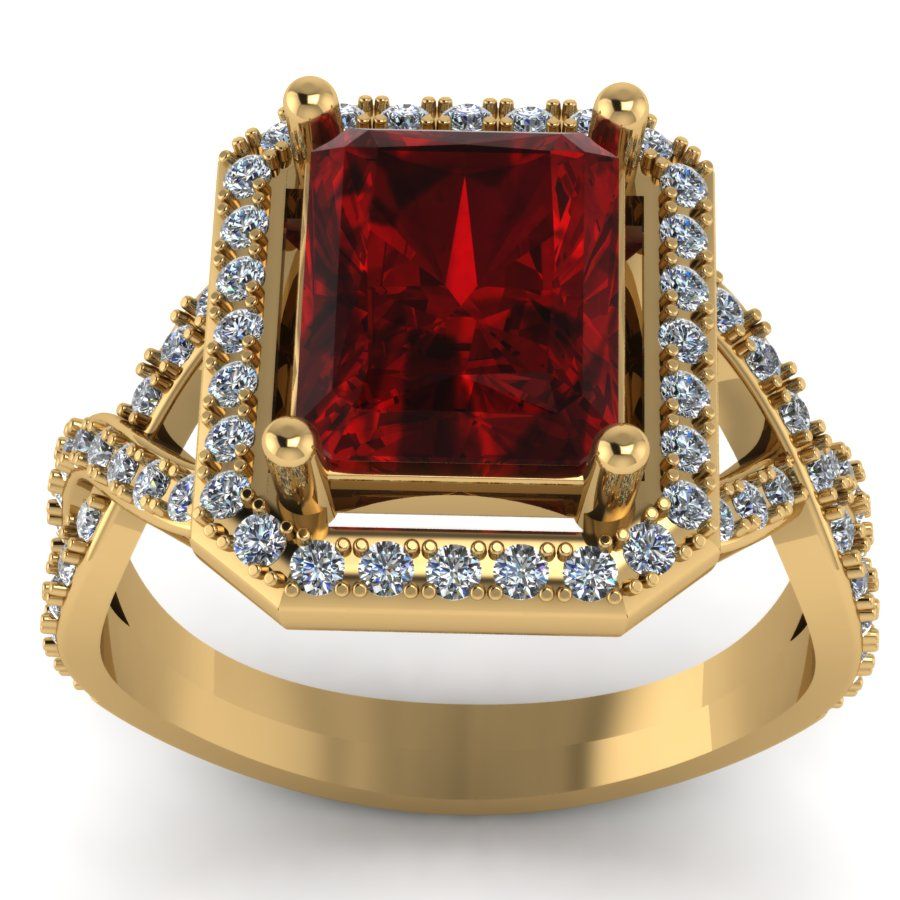 Перстень из красного золота  с гранатом (модель 02-1419.0.1210)