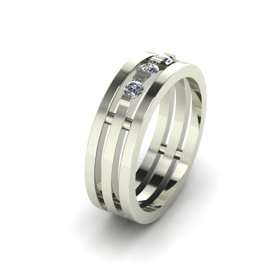 Перстень из белого золота  с цирконием (модель 02-1297.0.2401) - 2