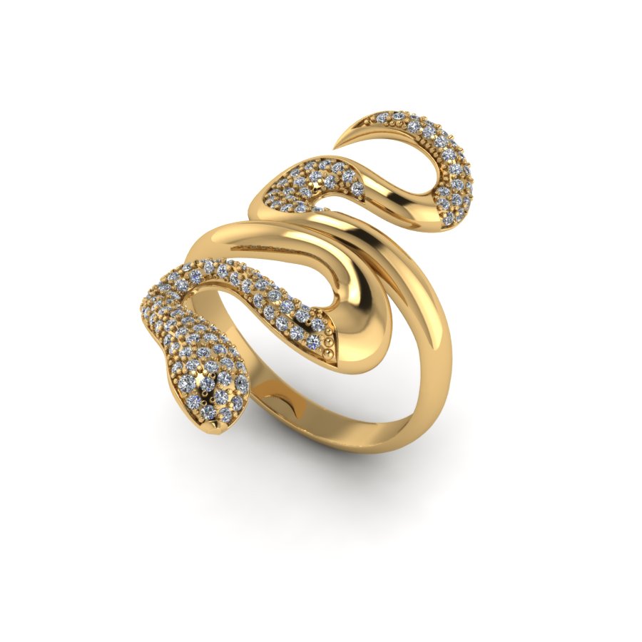 Перстень из красного золота  с цирконием (модель 02-1569.0.1401) - 5