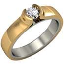 Перстень из красного+белого золота  с цирконием (модель 02-1227.1.4401)
