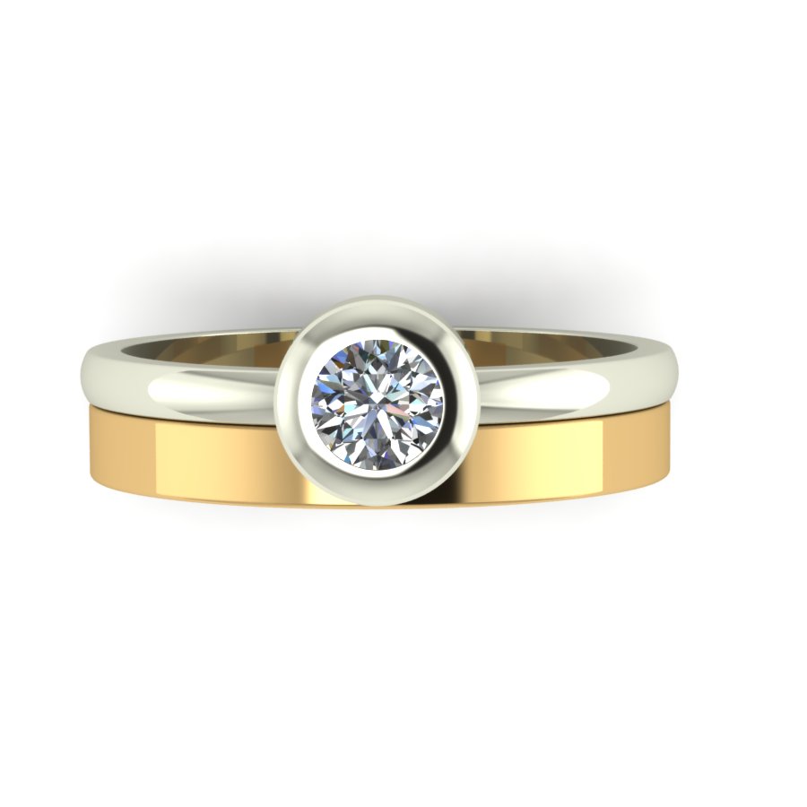 Перстень из красного+белого золота  с цирконием (модель 02-1706.0.4401) - 6