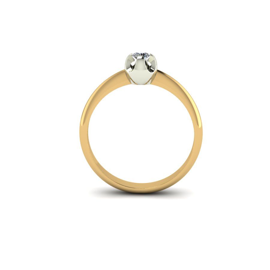Перстень из красного+белого золота  с цирконием (модель 02-1536.0.4401) - 1