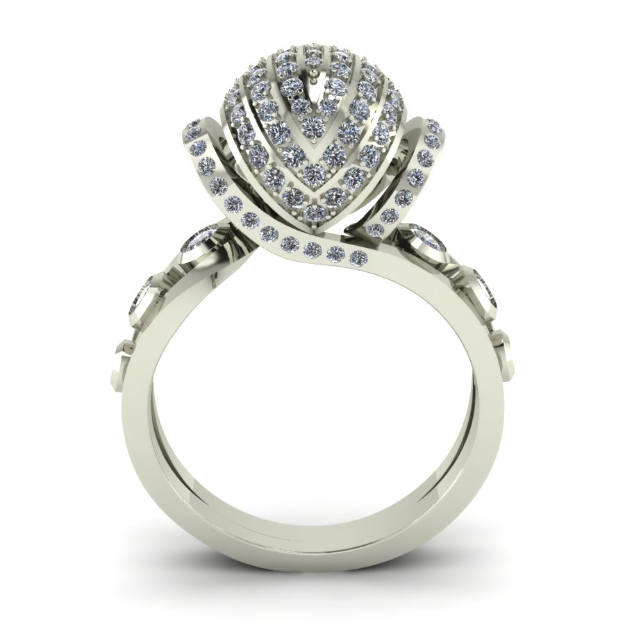 Перстень из белого золота  с бриллиантом (модель 02-0781.0.2110) - 2