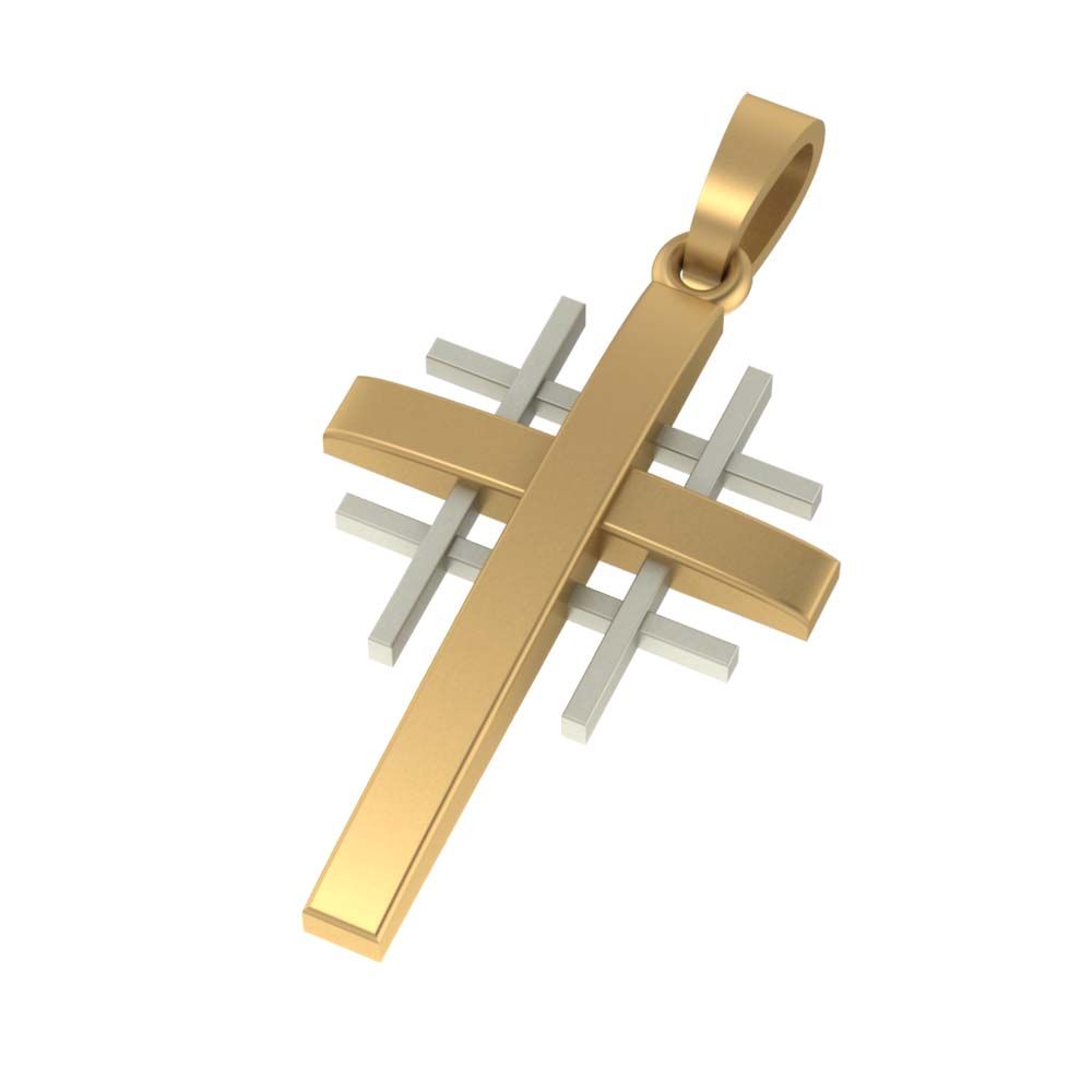 Крестики из красного+белого золота  (модель 07-1211.0.4000)