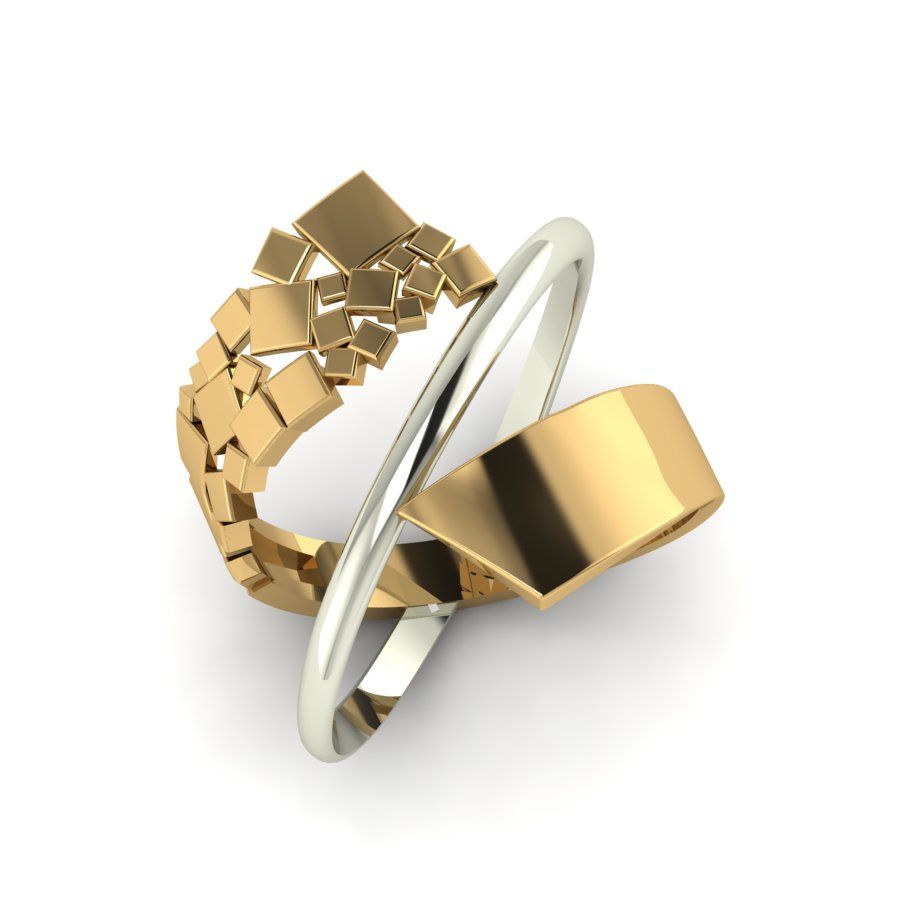 Перстень из красного+белого золота  (модель 02-1898.0.4000)