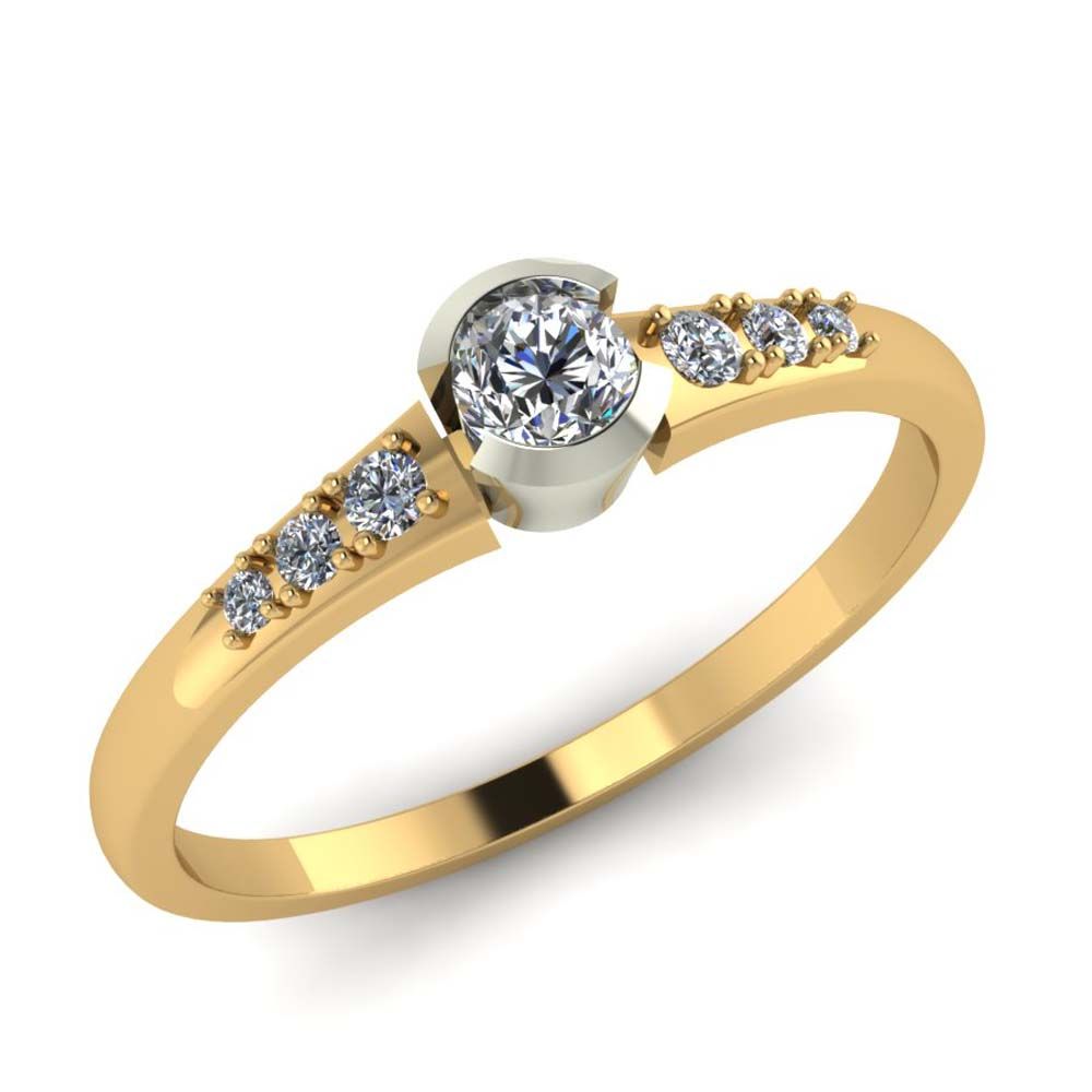 Перстень из белого золота  с бриллиантом (модель 02-1659.0.2110)