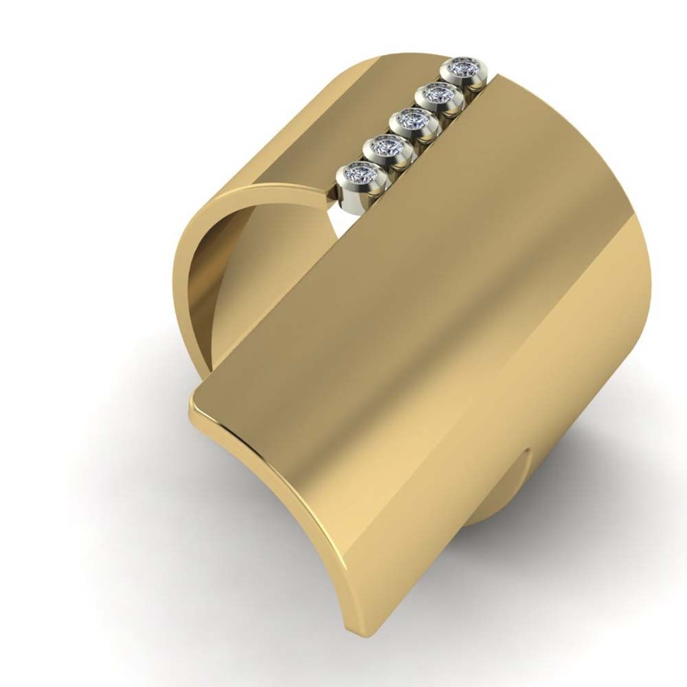 Перстень из красного+белого золота  с цирконием (модель 02-1966.0.4401)