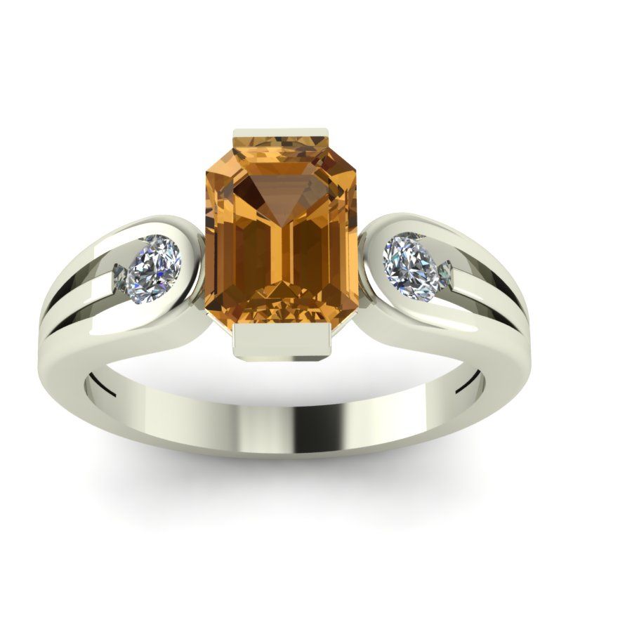 Перстень из белого золота  с цитрином (модель 02-1775.0.2270)