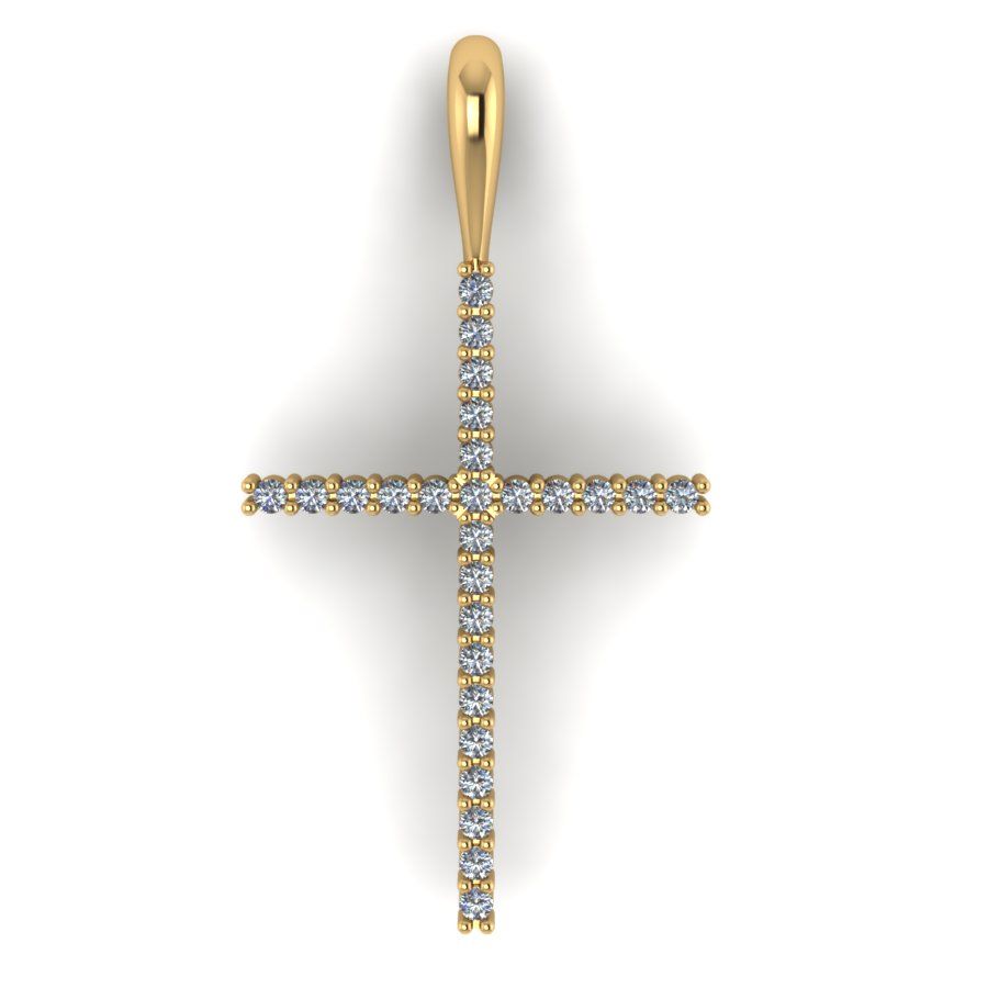 Крестики из красного золота  с бриллиантом (модель 07-1836.0.1110)