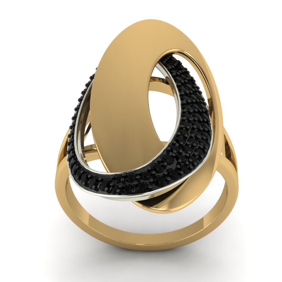 Перстень из красного+белого золота  с цирконием (модель 02-1421.0.4402) - 4