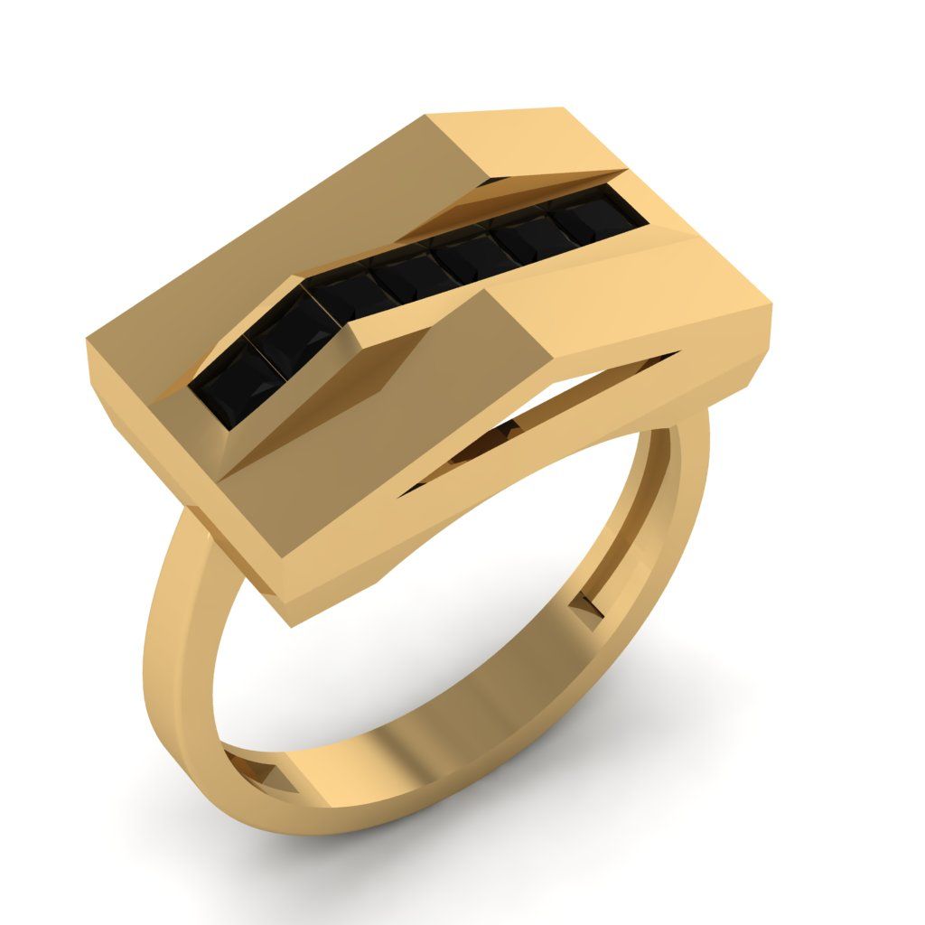 Перстень из красного золота  с цирконием (модель 02-2537.0.1402)