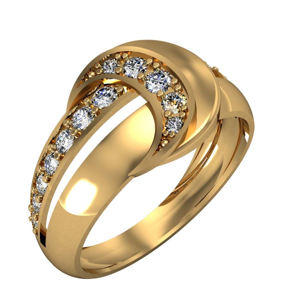 Перстень из красного золота  с цирконием (модель 02-1263.0.1401)