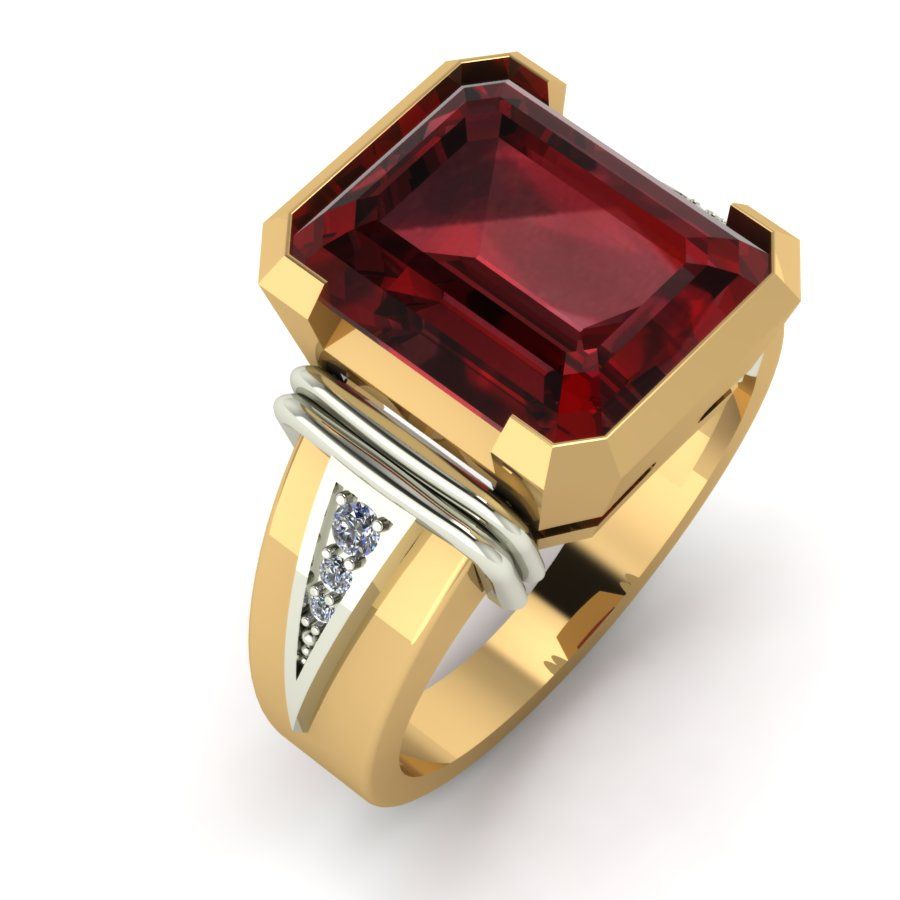 Перстень из красного+белого золота  с топазом Лондон (модель 02-1309.0.4224)