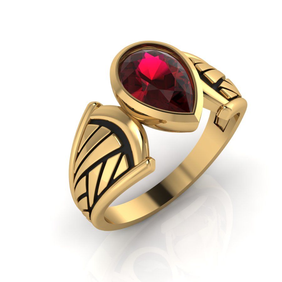 Перстень из красного золота  с цитрином (модель 02-2189.0.1270)