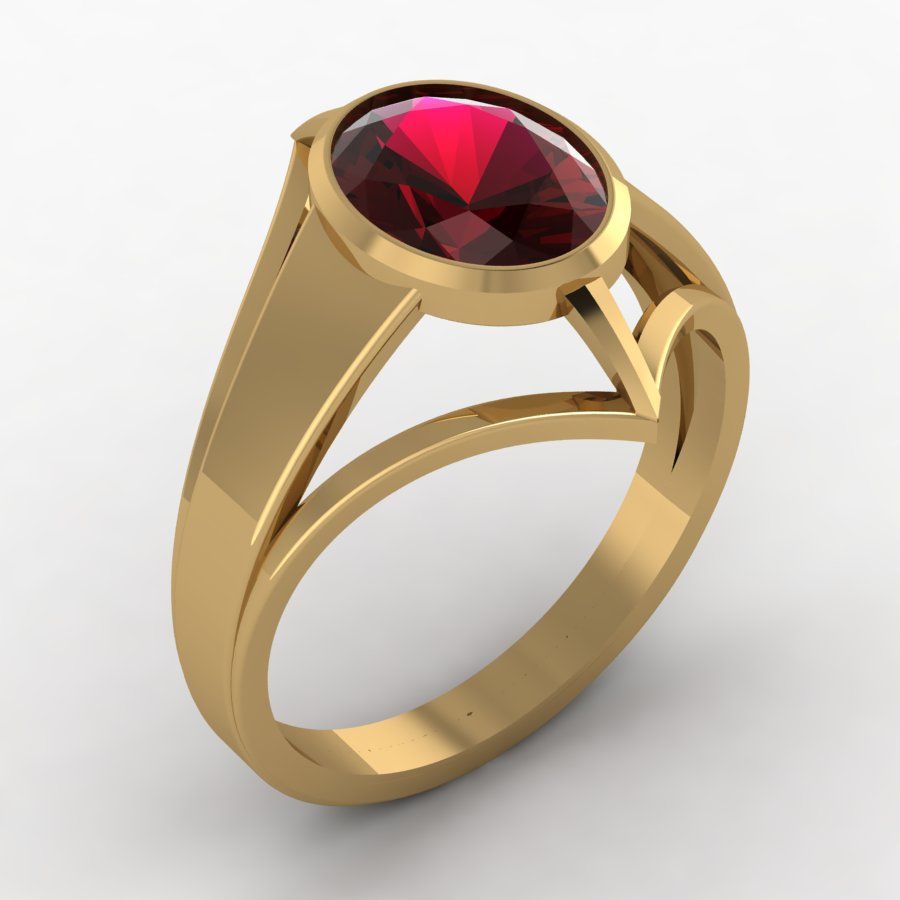 Перстень из красного золота  с гранатом (модель 02-2249.0.1210)