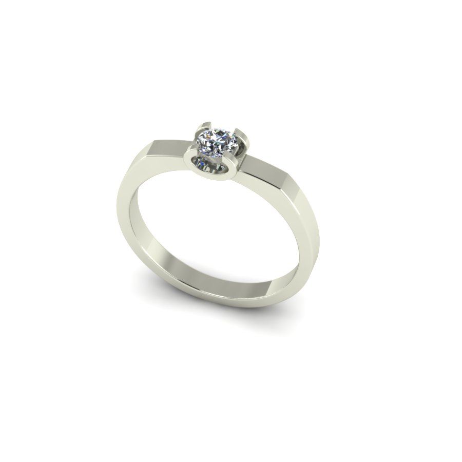 Перстень из белого золота  с бриллиантом (модель 02-1537.2.2110)
