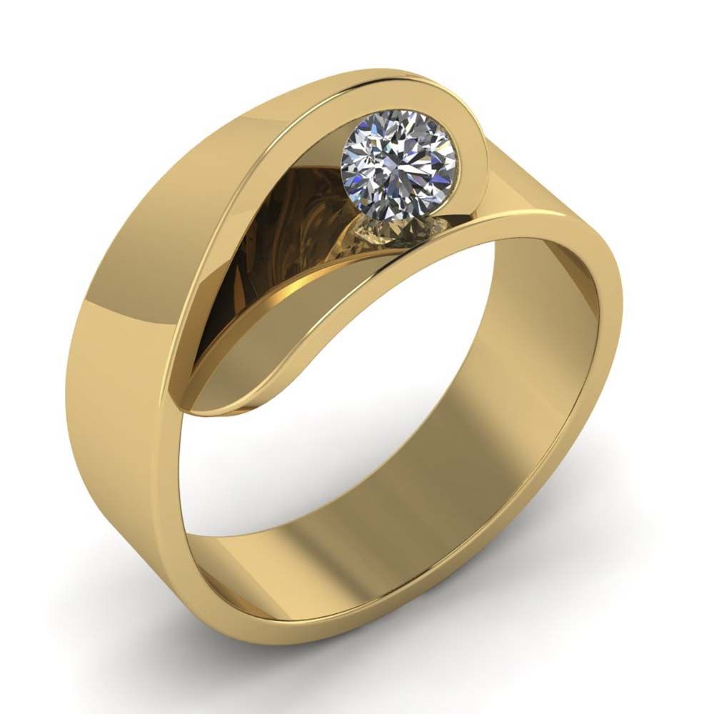 Перстень из красного золота  с цирконием (модель 02-2057.0.1401)