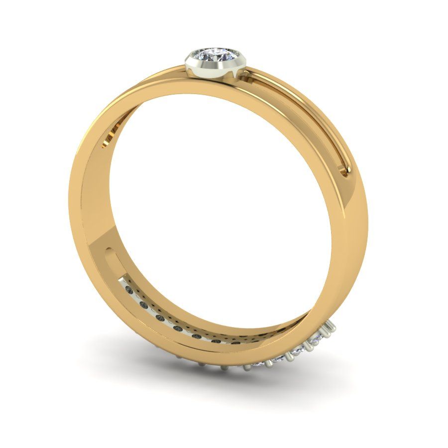 Перстень из красного+белого золота  с цирконием (модель 02-1739.0.4401)