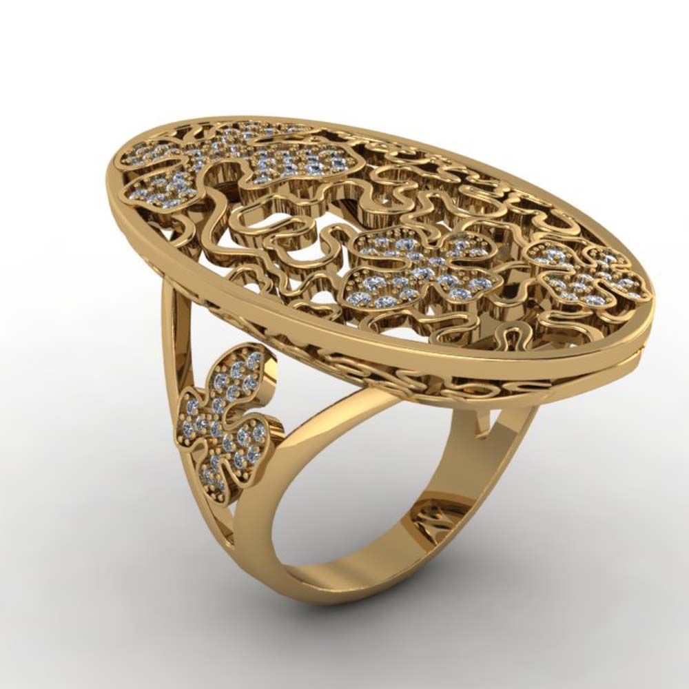 Перстень из красного золота  с цирконием (модель 02-1428.0.1401)