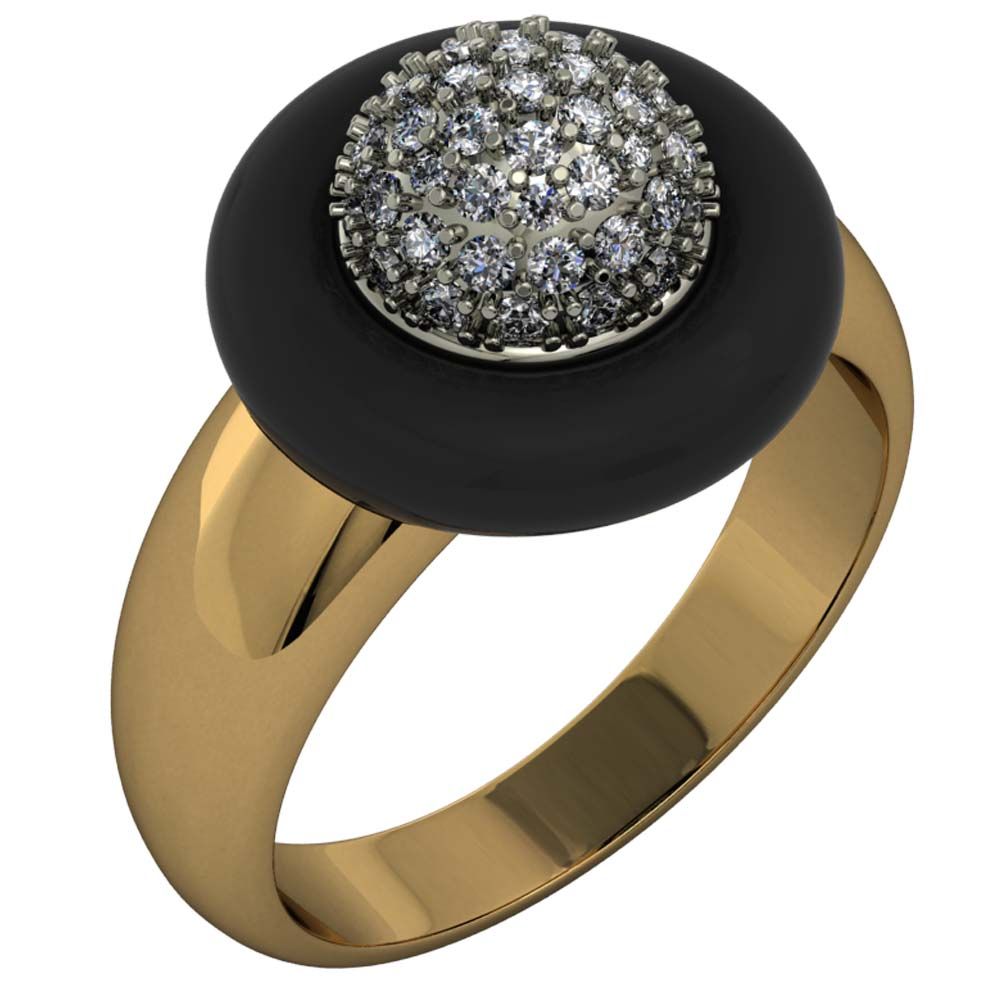 Перстень из красного+белого золота  с цирконием (модель 02-1215.0.4401)