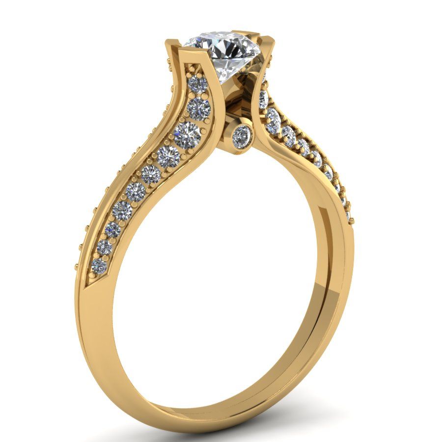 Перстень из красного золота  с цирконием (модель 02-1697.0.1401)