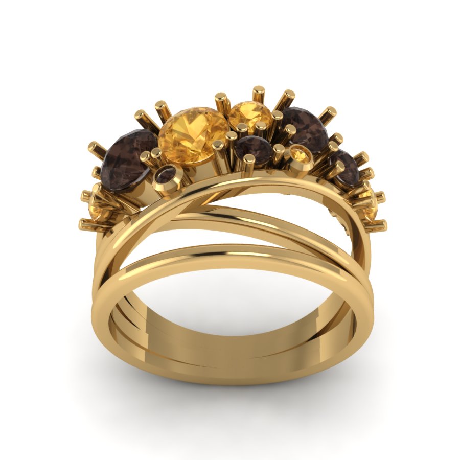 Перстень из красного золота  с цитрином (модель 02-1423.0.1270) - 5