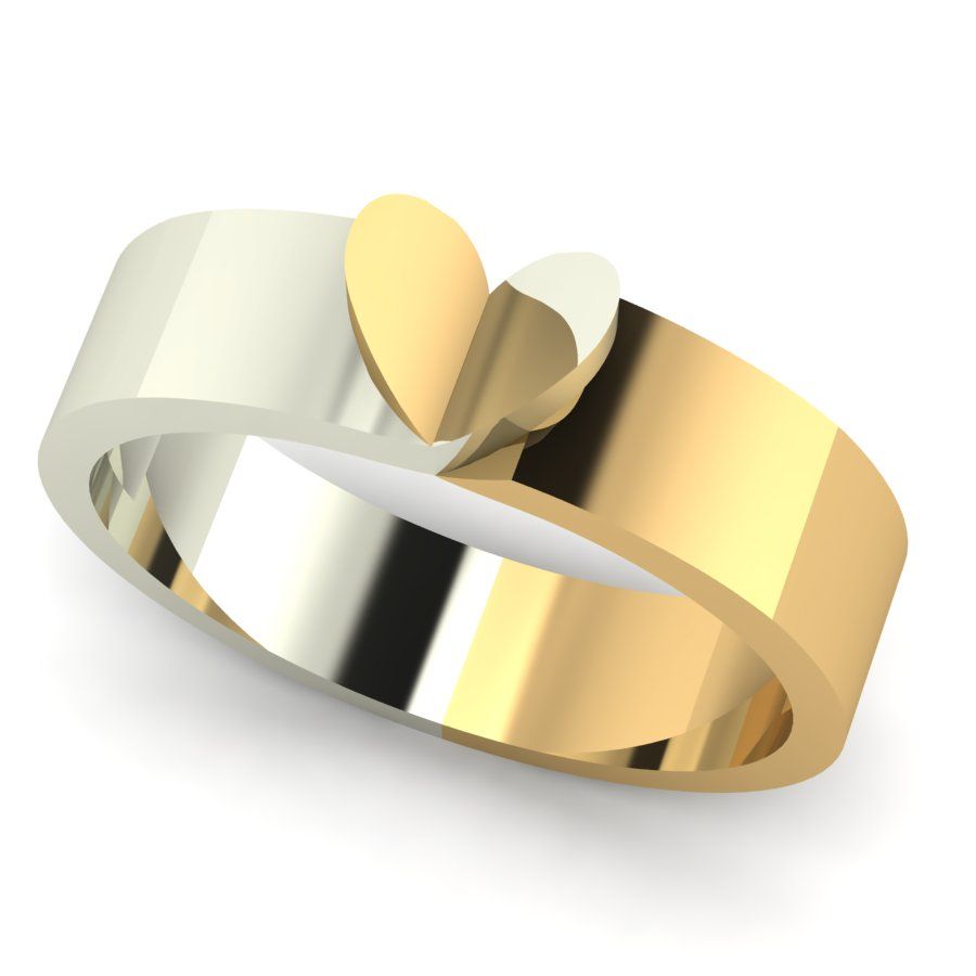 Перстень из красного+белого золота  (модель 02-1953.0.4000)
