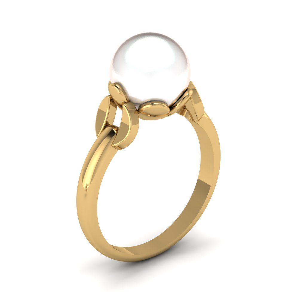 Перстень из красного золота  с жемчугом (модель 02-2636.0.1310)