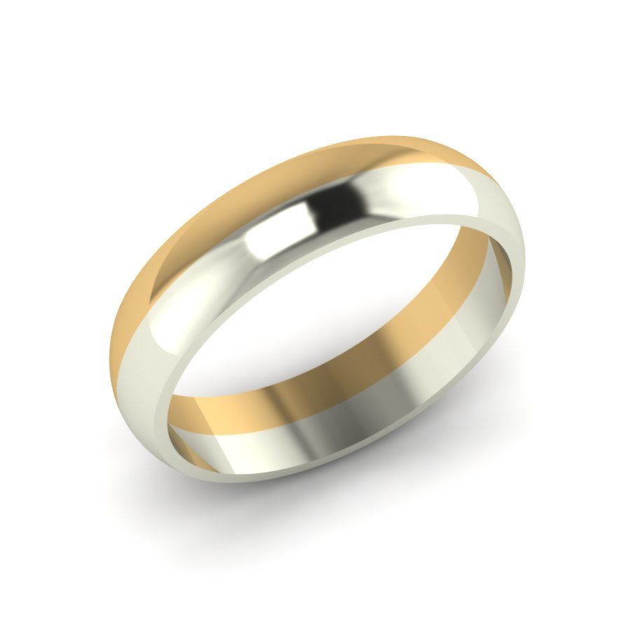Обручальное кольцо из красного+белого золота  (модель 04-0150.1.4000)
