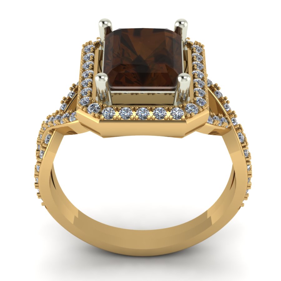 Перстень из красного+белого золота  с кварцем полихромным (модель 02-1419.0.4257) - 4