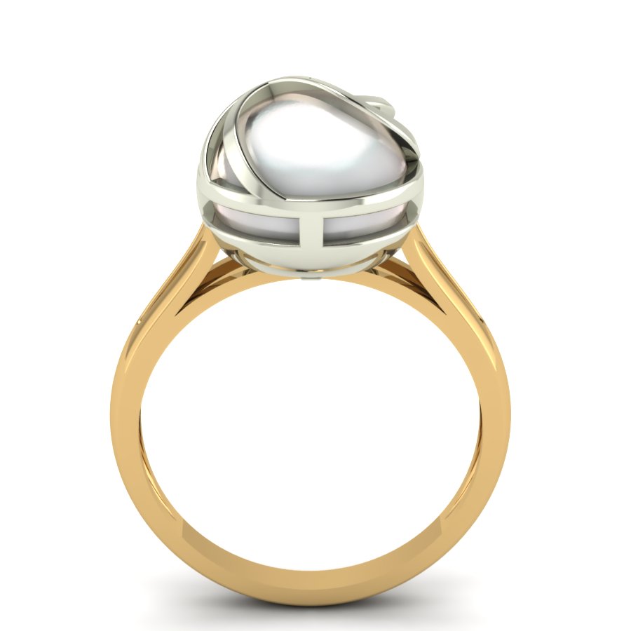 Перстень из красного+белого золота  с жемчугом (модель 02-1471.0.4310) - 3
