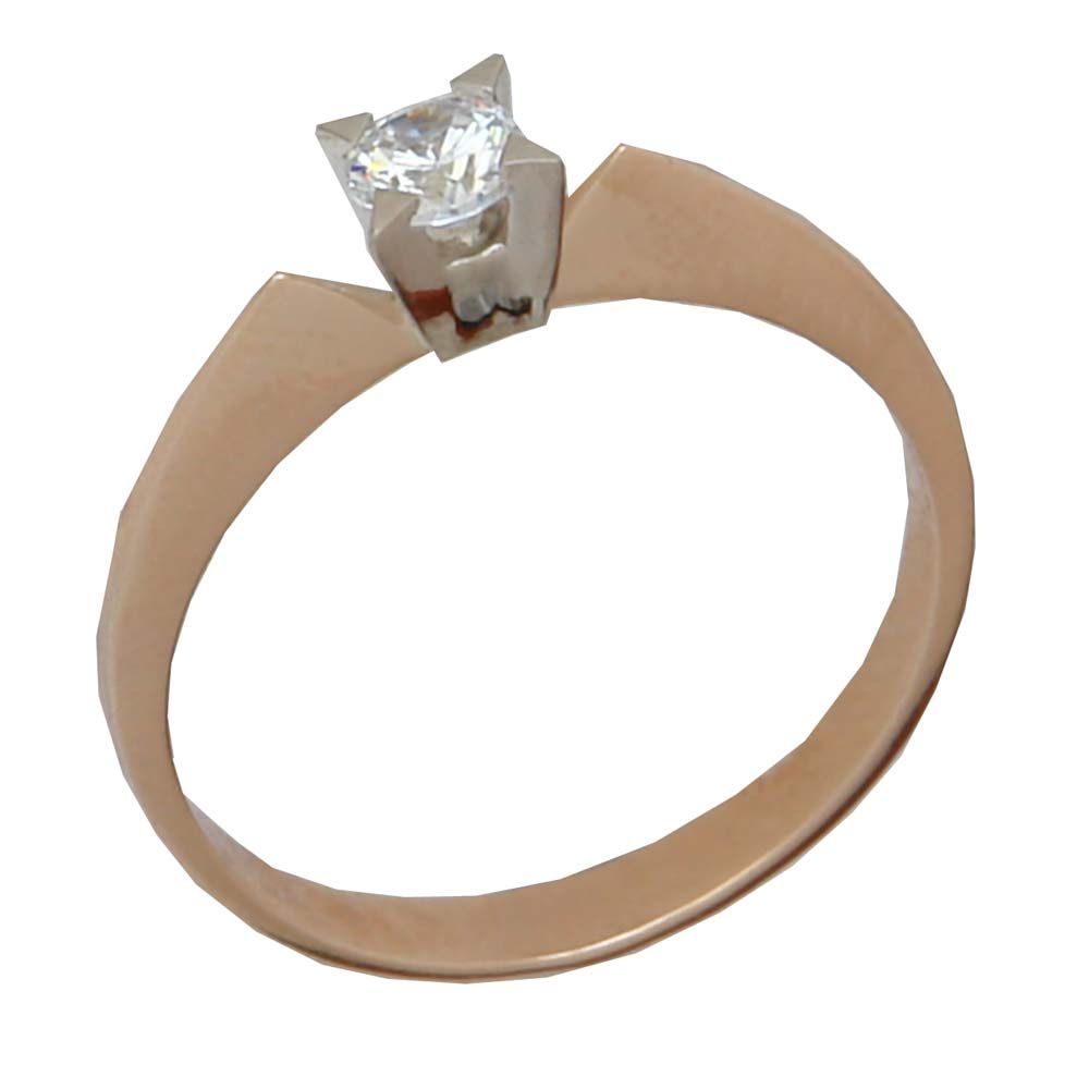 Перстень из красного+белого золота  с изумрудом (модель 02-0641.0.4130)