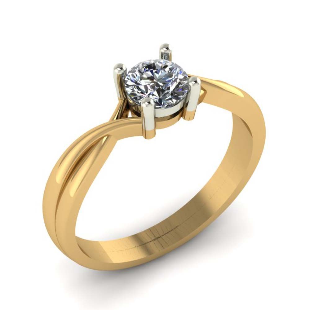 Перстень из красного+белого золота  с цирконием (модель 02-1673.0.4401)